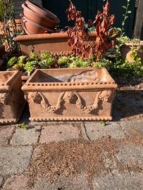 Set 4 Fioriere in Terracotta da Giardino
