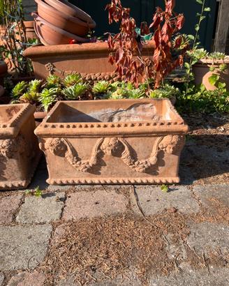 Set 4 Fioriere in Terracotta da Giardino