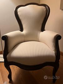 Poltrona cotone e noce