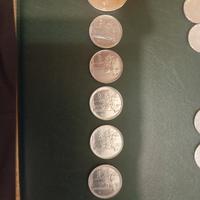5 mini monete da 100 lire ben tenute 
