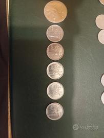 5 mini monete da 100 lire ben tenute 