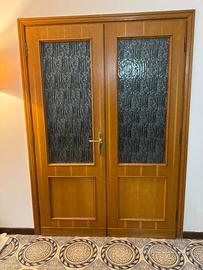 Porte a battente X interno in legno con intarsi