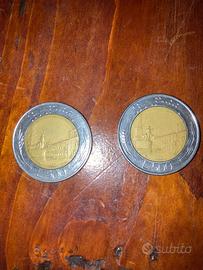 2 monete da 500 lire