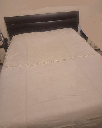 Copriletto vintage in lino pesante 