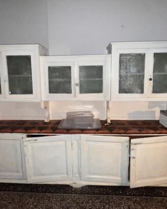 Credenza cucina vintage bianca – 3,6 metri