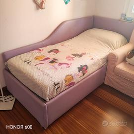 Letto singolo cameretta bambina in ecopelle