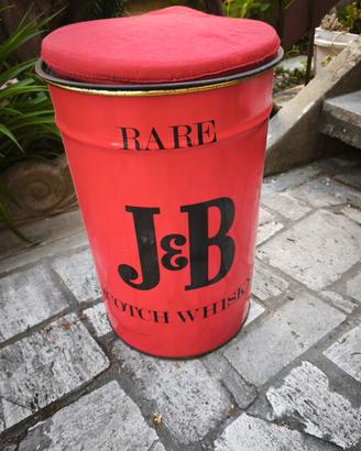 Pouf Bidone Vintage J&B Sgabello Modernariato Bar
