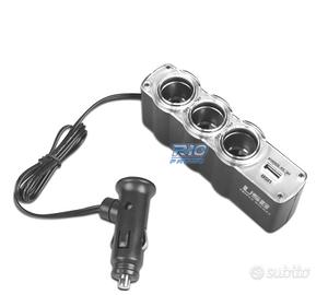 ADATTATORE PRESA ACCENDISIGARI AUTO 12V CON 3 INGR