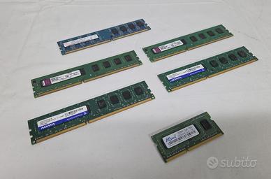 Lotto di 6x RAM DDR2/DDR3 - Vintage - Augusta (SR)