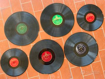 6 dischi 78 giri rovinati per decorazioni creative
