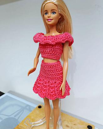 Completo 2 pezzi per “Barbie” in Rosa Shocking