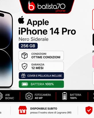 Apple iPhone 14 Pro Nero Siderale 256 GB