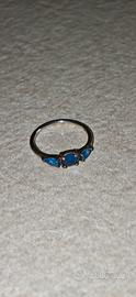 Anello Pandora Trilogy Argento 925 con Pietre Blu