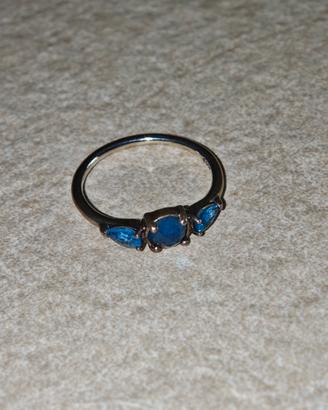 Anello Pandora Trilogy Argento 925 con Pietre Blu