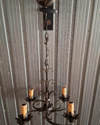 Lampadario ferro battuto 4 luci