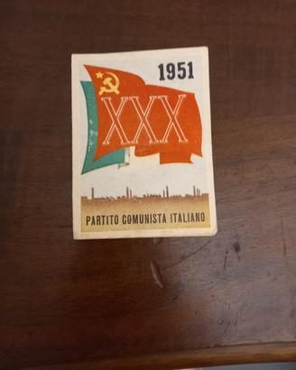 tessera trentennale Partito Comunista Italiano 