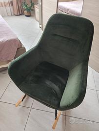 Sedia a Dondolo jysk in velluto verde, comodissima