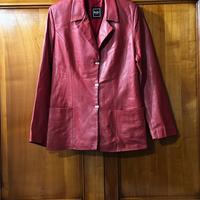 Giacca in pelle rossa Tg 40 donna