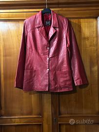 Giacca in pelle rossa Tg 40 donna