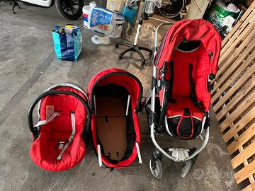 Passeggino carrozzino brevi trio ovetto completo