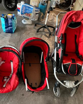 Passeggino carrozzino brevi trio ovetto completo