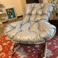 Sedia a dondolo da interno con cuscino imbottito