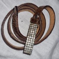 Cintura donna in pelle e strass