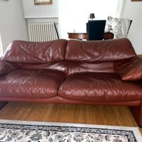 Coppia divani  Maralunga cuoio rosso bulgaro