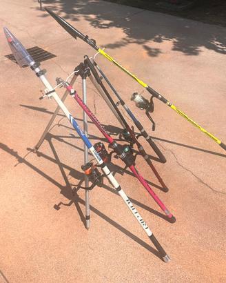 CANNA PESCA CANNE FIUME MARE MULINELLO KIT ESCHE