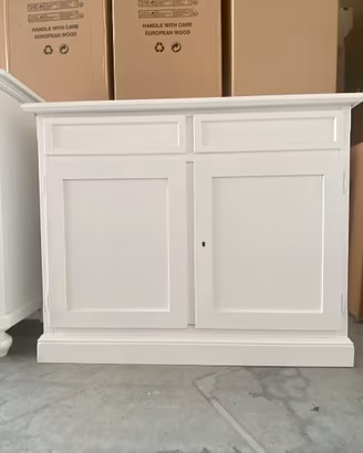 NUOVA CREDENZA 2 ANTE DI VERO LEGNO, VARIE FINITUR