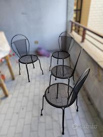 4 sedie da giardino /interno/terraz in ferro pieno