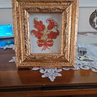 quadretto in corallo e oro