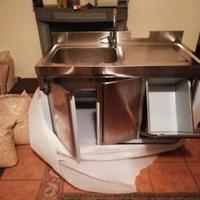 LAVELLO CON MISCELATORE ACCIAIO ARMADIATO