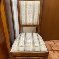 Set di 5 sedie in legno e tessuto