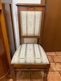 Set di 5 sedie in legno e tessuto