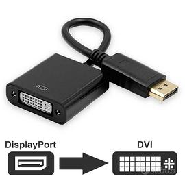 Adattatore Cavo DisplayPort a VGA/DVI FullHD 1080p