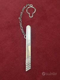 Fermacravatta argento ed oro