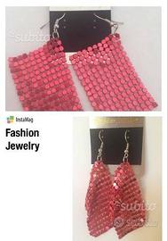Orecchini Fashion Jewelry , colore rosso, luminosi