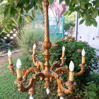 Lampadario in legno 12 fiamme primi 900