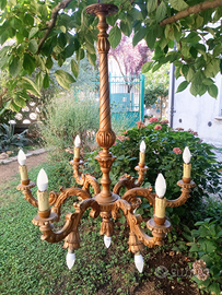 Lampadario in legno 12 fiamme primi 900