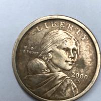 Raro Dollaro Sacagawea anno  2000 color oro