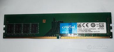 Banco di Ram memoria dimm 8gb dd4 crucial  