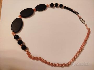 collana girocollo onice e rodonite