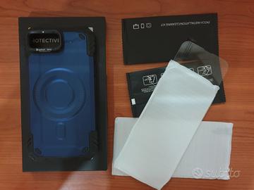 Cover iPhone 16e MagSafe Blu + 2 Vetri