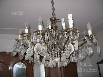 Antico Lampadario della metà del 1900 in ottone