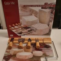 Set per formaggi vetro, legno e acciaio Easy Liife