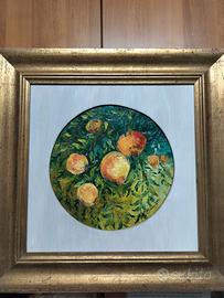 olio su tela riportata su tavola,