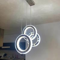 LAMPADARIO A TRE CERCHI IN VETRO DI MURANO