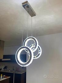 LAMPADARIO A TRE CERCHI IN VETRO DI MURANO