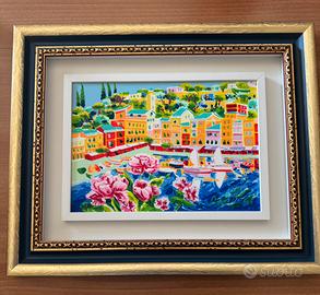 Athos Faccincani.Serigrafia su tela 25x35